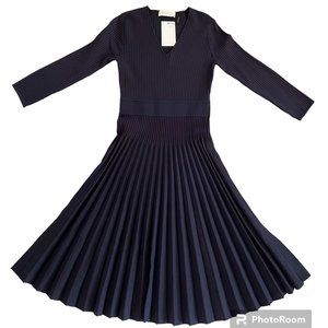 Rib-Knit Navy Swing Dress from The Fold